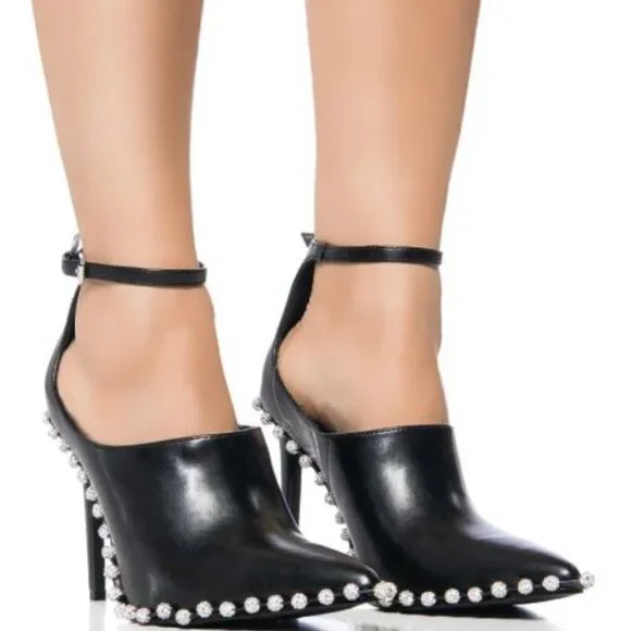 AZALEA WANG "EVERY LITTLE RHINESTONE STEP" EMBELLISHED STRAP PUMP ( BRAND NEW!!! - Picture 1 of 8